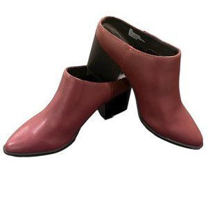 Dolcetta Rory Slip On Mules Booties Burgundy Size 10‎